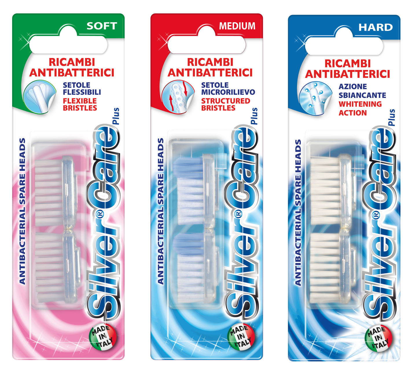 Ersatzkopf, antibakteriell, für Zahnbürste "Silvercare Plus", 2 Stück in einem Blister