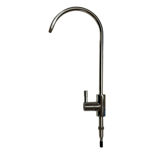 Premium Wasserhahn für Osmosefilter mit hohem Rundbogen-Auslauf und schlankem Stiftgriff, Seitenansicht