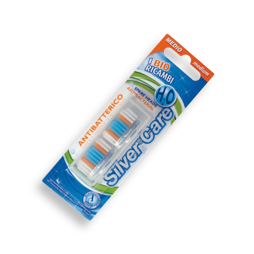 Ersatzkopf, antibakteriell, für Zahnbürste "Silvercare H2O", 2 Stück in einem Blister.